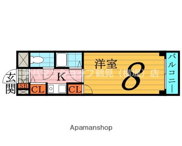 シードハイツ(1K/2階)の間取り写真