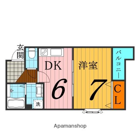 セヴェルイマヅ(1DK/3階)の間取り写真