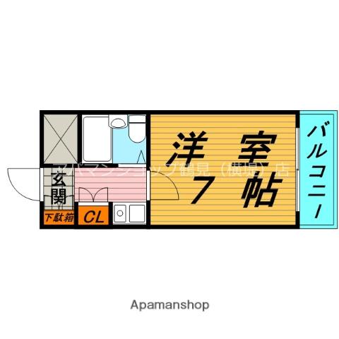 ライラックパークサイド鶴見(1K/3階)の間取り写真