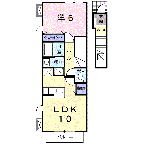 ウェリナ(1LDK/2階)の間取り写真