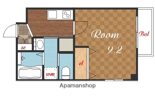 エヌエムトラントシス(1K/2階)の間取り写真