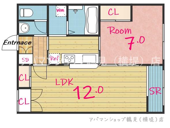 レオパレス千成Ⅱ(1LDK/2階)の間取り写真