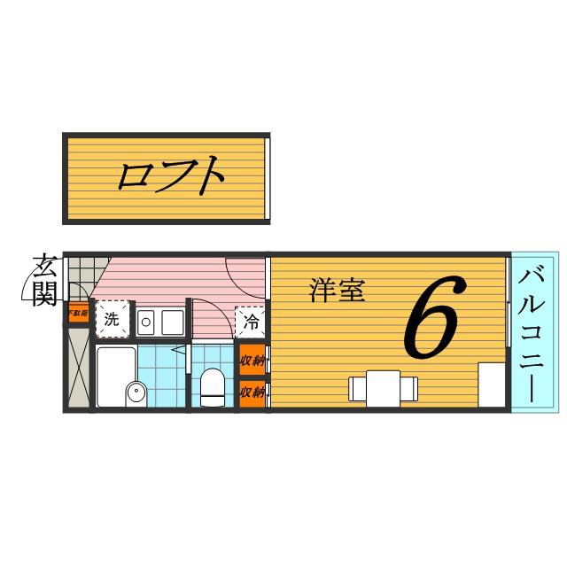 レオパレスMINAMINOⅠ(1K/2階)の間取り写真