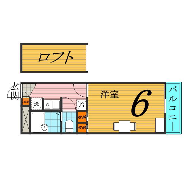 レオパレスMINAMINOⅡ(1K/1階)の間取り写真