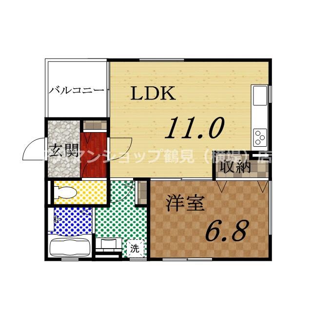 クリエオーレ諸口Ⅰ(1LDK/3階)の間取り写真