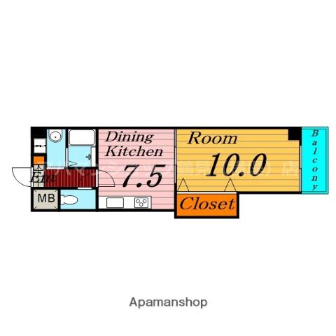 YOURS(1DK/3階)の間取り写真