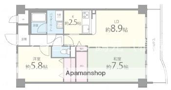 DEARCOURT(2LDK/2階)の間取り写真