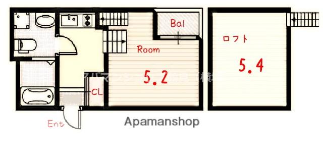 OBED ESTATE HANATEN(1K/2階)の間取り写真
