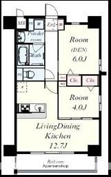 ヴィルヌーブS・K・H(1SLDK/2階)の間取り写真