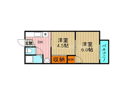 松本 ハイツ(2K/2階)の間取り写真