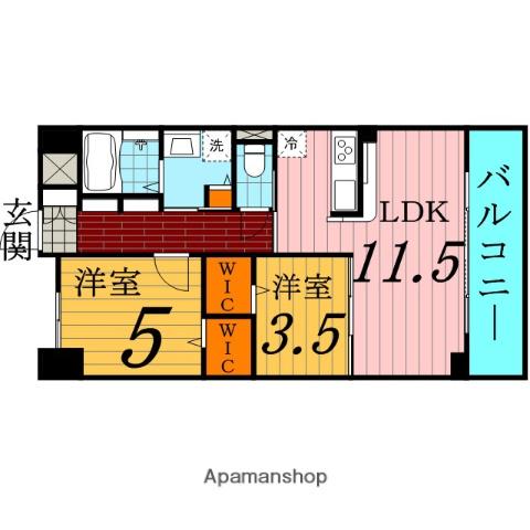 パトリス城東中央(2LDK/6階)の間取り写真