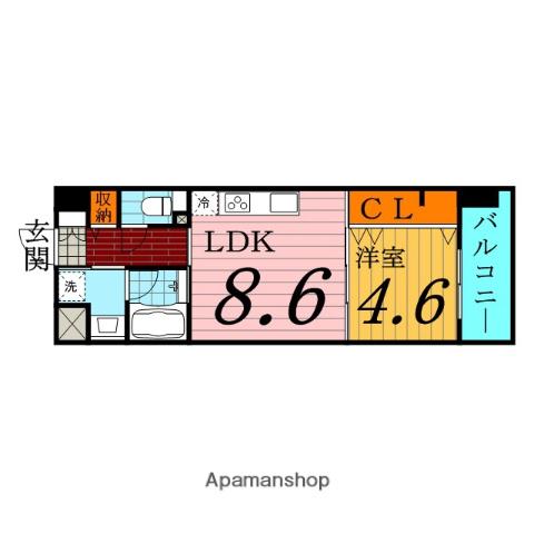 パトリス城東中央(1LDK/8階)の間取り写真