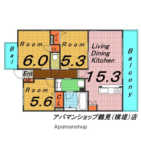トレス・アコルデ(3LDK/7階)の間取り写真