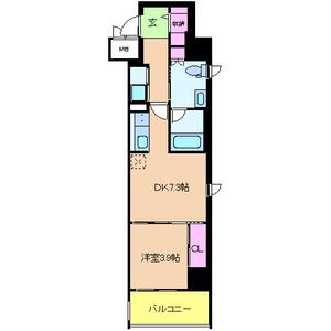 ピジェブラン太子橋(1DK/3階)の間取り写真