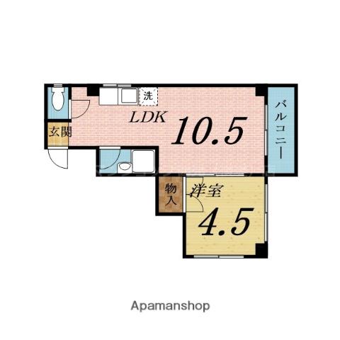 今福白樺 ハイツ(1LDK/3階)の間取り写真