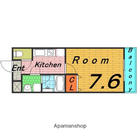 フジパレスえんじゅ(1K/1階)の間取り写真