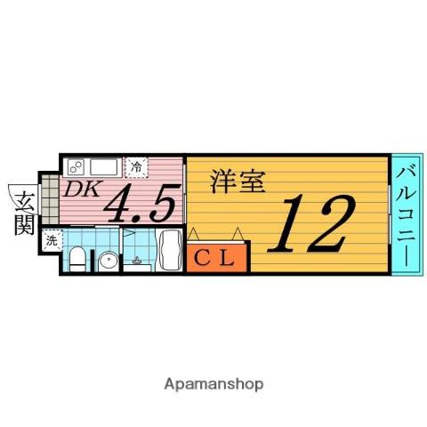 フェリス関目(1DK/2階)の間取り写真