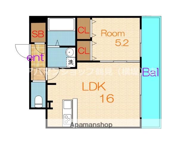LA DOUCEUR門真(1LDK/9階)の間取り写真
