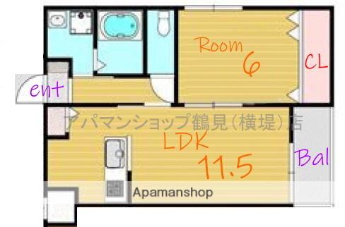 ウィルコートⅠ番館(1LDK/2階)の間取り写真