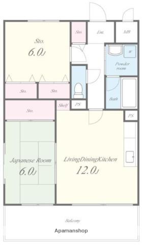 SUN・FLORA(2LDK/1階)の間取り写真