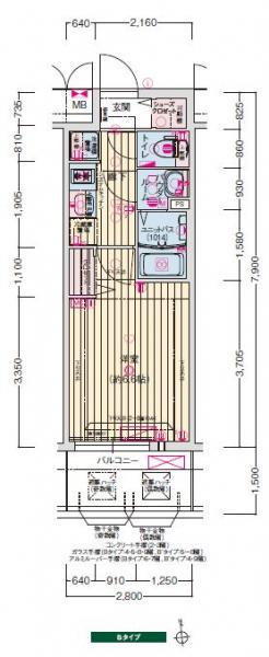 プレサンス大阪都島エレナード(1K/2階)の間取り写真