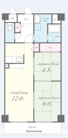 グレイスコート(2LDK/5階)の間取り写真