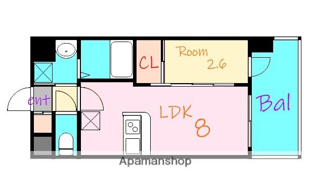 LUMINOUS放出(1LDK/4階)の間取り写真
