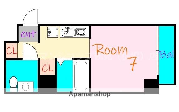 パークモダン高井田(1K/5階)の間取り写真