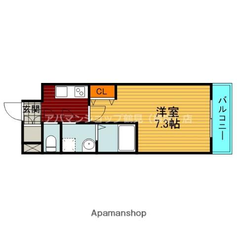 GROOVE IMAFUKUTSURUMI(1K/7階)の間取り写真