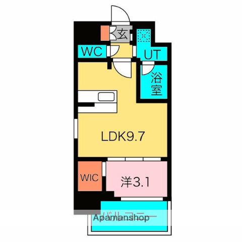 東大阪市中野南マンション(1LDK/11階)の間取り写真