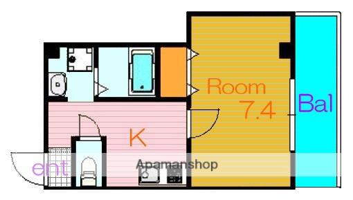 ヴィラナリー放出(1K/3階)の間取り写真