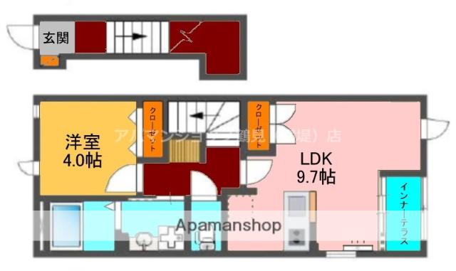 帆凪HONAGI(1LDK/2階)の間取り写真
