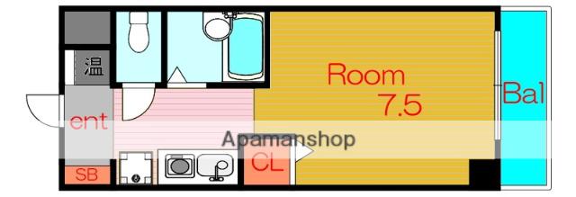 ハイウッズ・ナガタ(1K/2階)の間取り写真
