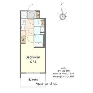 S-RESIDENCE高井田BELETA(1K/8階)の間取り写真