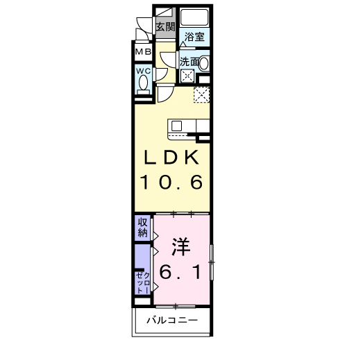 ベル ファミーレ(1LDK/3階)の間取り写真