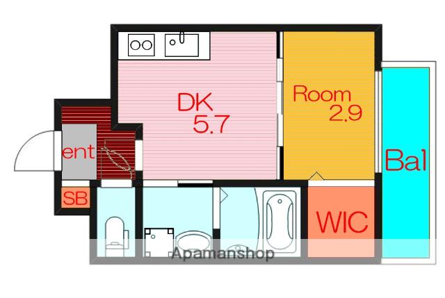 今津南1丁目マンション(1DK/3階)の間取り写真