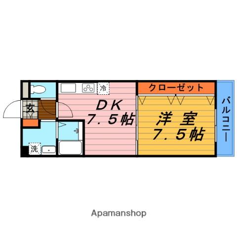 アージュ・ヴェール(1DK/1階)の間取り写真