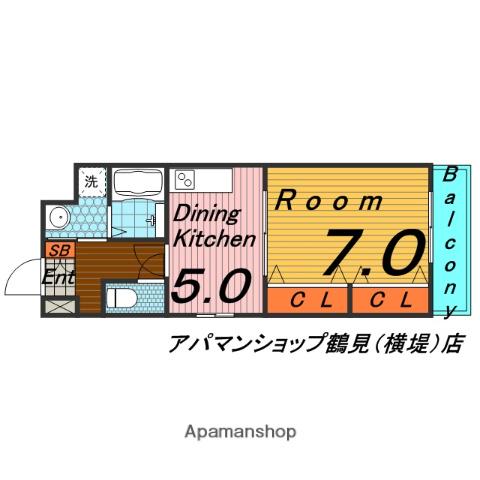 モンピエース(1DK/4階)の間取り写真