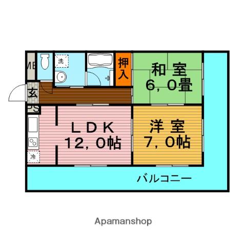 エクセル・ラ・ヴェール(2LDK/5階)の間取り写真