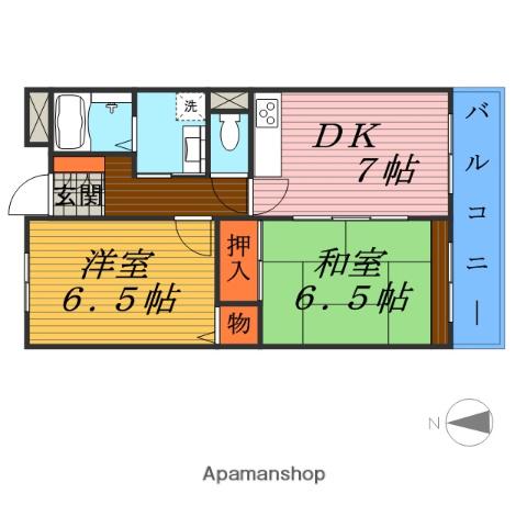 ヴィラ諸口(2DK/1階)の間取り写真