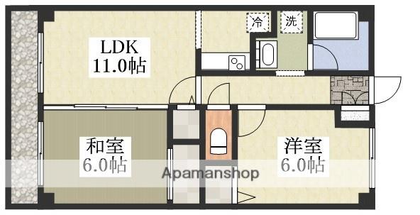 コートサンコーラル(2DK/6階)の間取り写真
