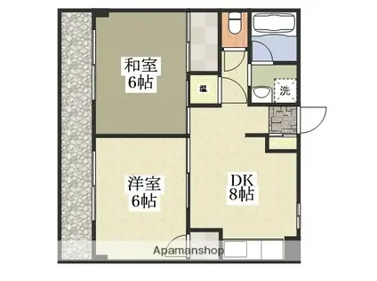 ニュー山田マンション(2DK/4階)の間取り写真