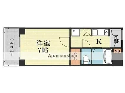 ストークマンション西中島(1K/4階)の間取り写真