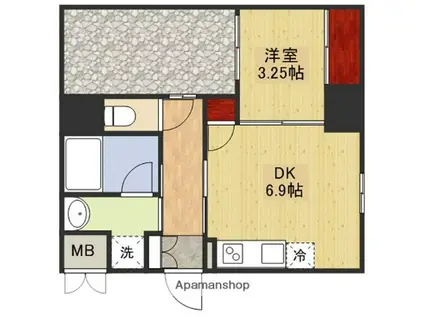 MCOURT江坂(1DK/8階)の間取り写真