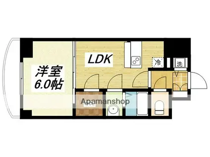 ノルデンタワー新大阪アネックス(1LDK/23階)の間取り写真
