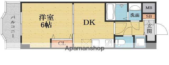 ノルデンタワー新大阪1(1DK/14階)の間取り写真