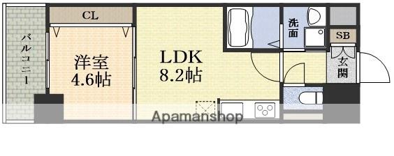 セノアタワー新大阪(1LDK/4階)の間取り写真