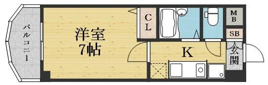 ノルデンハイム新大阪1(1K/6階)の間取り写真