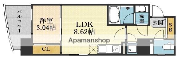 セレニテ新大阪(1LDK/12階)の間取り写真