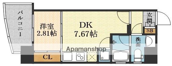 セレニテ新大阪1(1DK/11階)の間取り写真